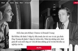 Những bức ảnh chấn động về sự khác biệt giữa bà Clinton và ông Trump