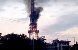 Cháy tháp truyền hình Tuyên Quang