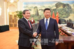 Đồng chí Đinh Thế Huynh hội kiến Tổng Bí thư ĐCS Trung Quốc 