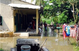 Triều cường lên cao, phố lại thành sông