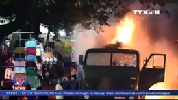 Hình ảnh cây xăng nổ cháy dữ dội tại quận Gò Vấp