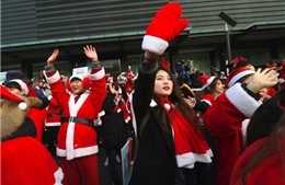 Mặc đồ Noel biểu tình đòi Tổng thống Hàn Quốc từ chức 