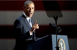 Phát biểu từ biệt, ông Obama nhấn mạnh &#39;chuyển giao quyền lực hòa bình&#39;