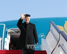 Tổng Bí thư Nguyễn Phú Trọng đến Bắc Kinh, bắt đầu chuyến thăm chính thức 