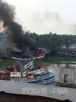 Cháy tàu cá, thiệt hại hàng tỷ đồng tại Kiên Giang