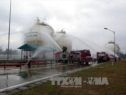 Diễn tập phòng chống cháy nổ tại kho khí hóa lỏng Dung Quất