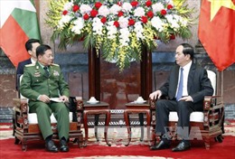 Chủ tịch nước Trần Đại Quang tiếp Thống tướng Myanmar
