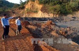 Khắc phục sự cố vỡ đập ngăn bể chứa bùn thải tại Nghệ An