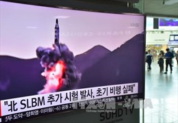 Triều Tiên lại phóng tên lửa đạn đạo xuống Biển Nhật Bản 