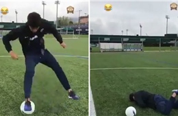 Xem Neymar dẫm trượt bóng ngã sõng soài trên sân