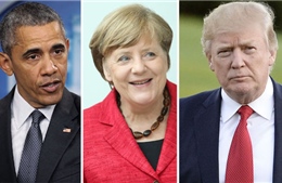 Trong cùng một ngày, bà Merkel gặp hai Tổng thống Mỹ