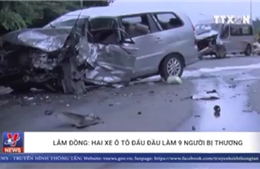 Lâm Đồng: Hai xe ô tô đấu đầu làm 9 người bị thương