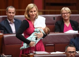 Nghị sĩ Australia vừa cho con bú vừa trình bày trước Quốc hội