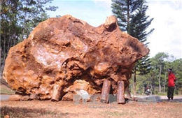 Tảng đá &#39;lạ&#39; nặng 20 tấn có đường vân thu hút nhãn quan, hạt óng ánh