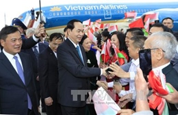 Chủ tịch nước Trần Đại Quang và Phu nhân bắt đầu chuyến thăm chính thức Belarus 
