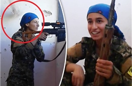 Đấu súng tại Raqqa: Đạn bay sượt đầu, nữ chiến binh bắn tỉa vẫn cười tươi