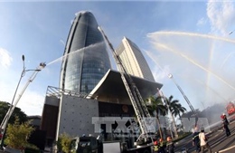 Đà Nẵng diễn tập chữa cháy tại tòa nhà Trung tâm hành chính 