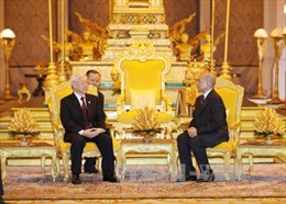 Tổng Bí thư Nguyễn Phú Trọng hội đàm với Quốc vương Campuchia 