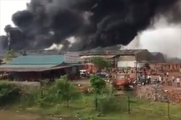 Cháy Nhà máy gạch Thạch Bàn tại Bắc Giang