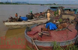 Bắc Ninh bắt giữ hai tàu hút cát trái phép trên sông Thái Bình