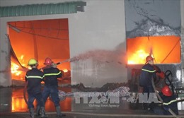Cháy lớn tại Cụm công nghiệp Đồng Lạng, Phú Thọ