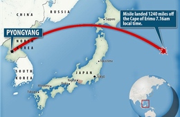 Vừa tuyên bố muốn nhấn chìm Tokyo, Triều Tiên phóng tên lửa qua Nhật Bản