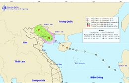 Áp thấp nhiệt đới vào đất liền Quảng Ninh - Hải Phòng và suy yếu dần