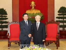 Tổng Bí thư Nguyễn Phú Trọng tiếp Thủ tướng Lào Thongloun Sisoulith 