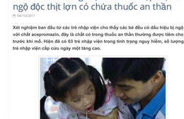 Không có chuyện hàng loạt học sinh TP Hồ Chí Minh bị ngộ độc thịt lợn tiêm thuốc an thần