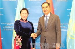 Chủ tịch Quốc hội Nguyễn Thị Kim Ngân chào xã giao Thủ tướng Kazakhstan