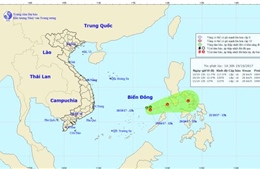 Vùng áp thấp tăng tốc, di chuyển theo hướng Đông Đông Bắc