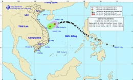 Áp thấp nhiệt đới suy yếu thành một vùng áp thấp trên vùng biển Quảng Trị - Quảng Ngãi