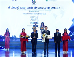Nestlé Việt Nam được xếp hạng Doanh nghiệp phát triển bền vững 2017