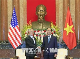 Chủ tịch nước Trần Đại Quang tiếp Bộ trưởng Bộ Quốc phòng Hoa Kỳ 