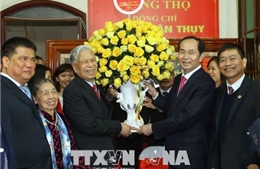 Chủ tịch nước Trần Đại Quang mừng thọ Trung tướng Đặng Quân Thụy tròn 90 tuổi