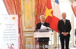 Tổng Bí thư Nguyễn Phú Trọng dự Lễ kỷ niệm 45 năm quan hệ ngoại giao Việt Nam - Pháp
