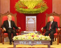 Tổng Bí thư Nguyễn Phú Trọng tiếp Chủ tịch Quốc hội Iran