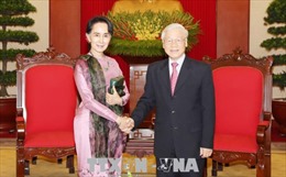 Tổng Bí thư Nguyễn Phú Trọng tiếp Cố vấn Nhà nước Myanmar 