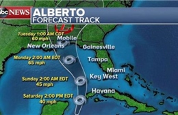 Hai bang của Mỹ ban bố tình trạng khẩn cấp đối phó với bão Alberto
