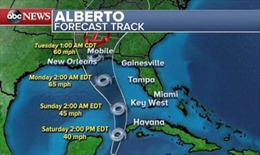 Hàng nghìn người Mỹ phải sơ tán tránh bão Alberto