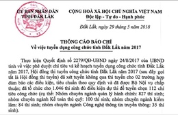 UBND tỉnh Đắk Lắk khẳng định không có tiêu cực trong kỳ thi tuyển công chức năm 2017 