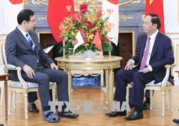 Chủ tịch nước Trần Đại Quang tiếp Chủ tịch Đảng Cộng sản Nhật Bản
