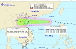 Bão số 3 giật cấp 10 đang di chuyển nhanh vào vịnh Bắc Bộ