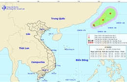 Xuất hiện áp thấp nhiệt đới giật cấp 8 ở khu vực Đông Bắc biển Đông 