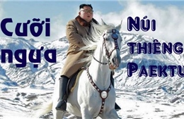 Cảnh tượng hùng vĩ Chủ tịch Triều Tiên cưỡi bạch mã lên núi thiêng