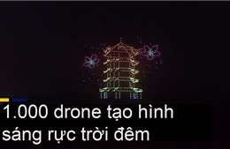1.000 chiếc drone tạo hình sáng rực trời đêm mừng dỡ phong toả