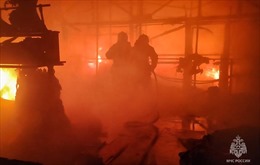 Cháy lớn nhấn chìm cảng khí đốt của Nga, nghi do UAV tấn công
