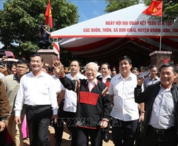 Tổng Bí thư, Chủ tịch nước Nguyễn Phú Trọng dự Ngày hội Đại đoàn kết toàn dân tộc tại Đắk Lắk