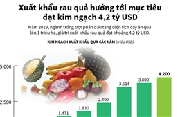 Xuất khẩu rau quả hướng tới mục tiêu đạt kim ngạch 4,2 tỷ USD