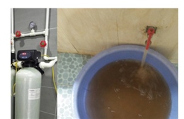 Lấy mẫu nước sinh hoạt tại chung cư CT12 Văn Phú, Hà Đông để xét nghiệm độc lập